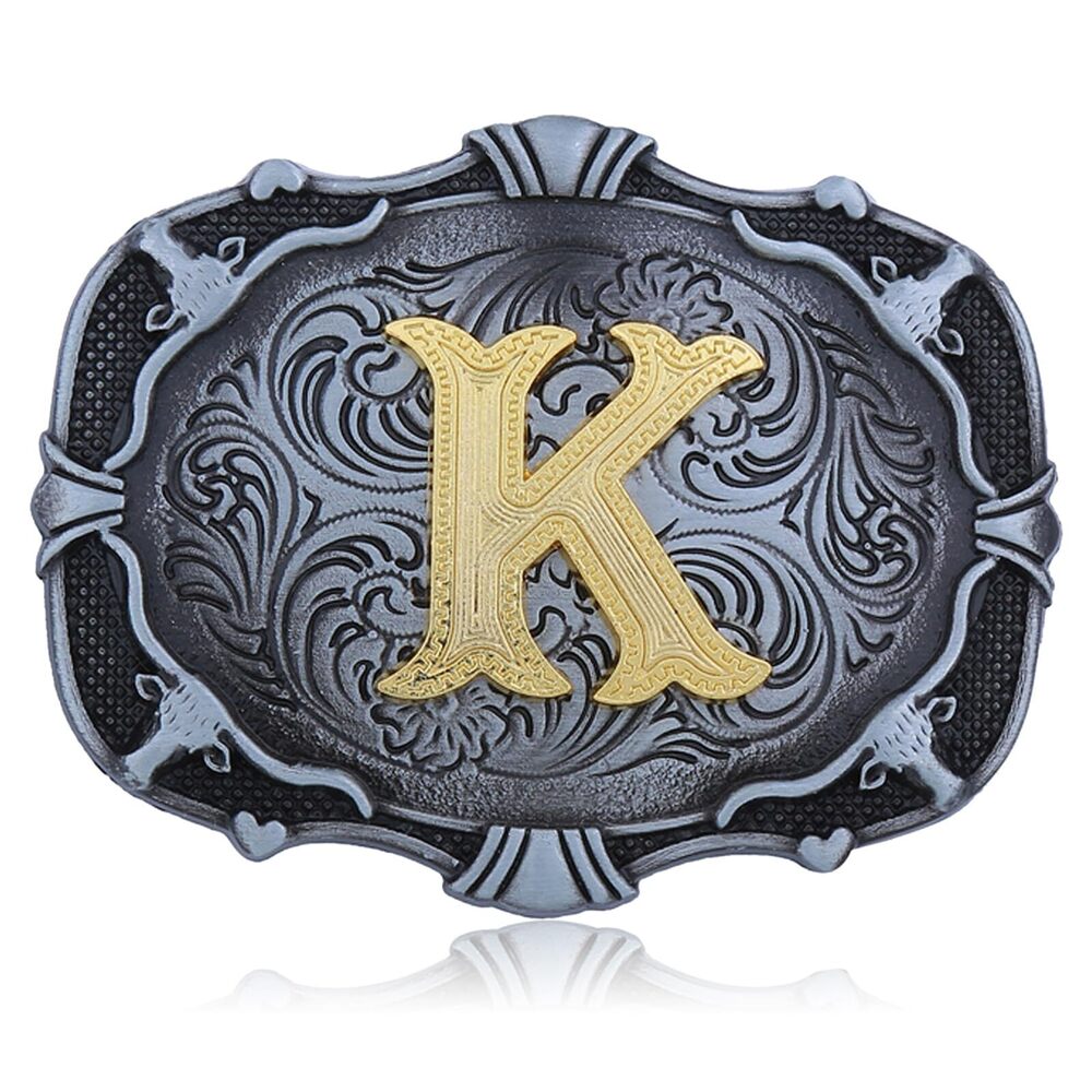 8504 Wstern Cowboy Belt Buckle Initial Letters ABCDJMR Texas Rodeo Belt